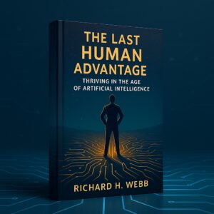3d book cover for The Last Human Advantage book by Richard H. Webb